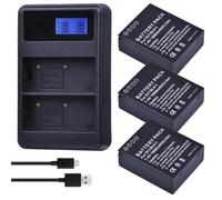 Compatible con batería y Cargador Olympus BLH-1, 1800 mAh for cámara E-M1 Mark II EM1-2(3 Battery Set)