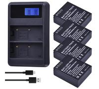 Compatible con batería y Cargador Olympus BLH-1, 1800 mAh for cámara E-M1 Mark II EM1-2(4 Battery Set)