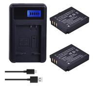 Compatible con batería y Cargador Panasonic CGA-S005 for cámaras DMW-BCC12, DMC-LX1, LX2, LX3, FX3, BCC12 y NP-70.(2 Battery Set)