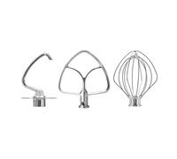 Compatible con batidora de pie con cabezal inclinable Kitchenaid de 4.5 a 5 cuartos de galón, batidor de alambre de acero inoxidable K45WW, batidor de masa con gancho plano K45DH.