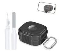 Compatible con Beats Powerbeats Fit, funda protectora de TPU de alta calidad con llavero y lápiz de limpieza, resistente a los golpes, resistente a los arañazos y al polvo, delgada y práctica (negro)