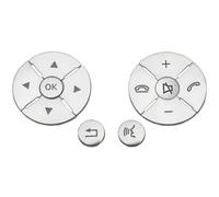 Compatible Con Benz Clase C W204 2008 2009 2010 Embellecedor De Botones Para Volante De Coche Adhesivo Interior Accesorios Botones Control Volante(Silver)