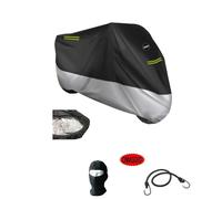 Compatible con BMW K 1600 GTL Funda Moto Forro Impermeable Anti Granizo para Moto-Scooter-Parabrisas Y BAUL Case Negro con Funda Rayas Fluo 296X105X127CM