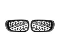 Compatible con BMW Serie 3 E46 318i 320i 325i 4 puertas 2002-2005, parrillas delanteras de riñón, parrilla diamante, carreras, estilo ABS Compatible With coche(Gloss Black)