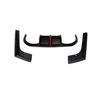 Compatible con BMW Serie 3 F30 Modelo M3 dedicado Alerón de parachoques trasero de coche con apariencia de fibra de carbono negro brillante con kit de carrocería de luz de freno(Style 4)