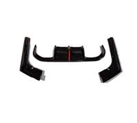 Compatible con BMW Serie 3 F30 Modelo M3 dedicado Alerón de parachoques trasero de coche con apariencia de fibra de carbono negro brillante con kit de carrocería de luz de freno(Style 3)