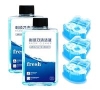 Compatible con Braun 3/5/7/9, Set de Recarga de Líquido Limpiador for Afeitadora CCR2/CCR4, 300mlX2/170mlX3, Eliminación de Residuos, Lubrica y Mantiene las Cuchillas