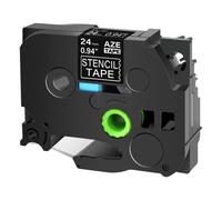 Compatible con Brother P Touch Label Printer Stencil Tape STe-151 24mm 0.94 3M Negro sobre transparente Stenciltape electrolítico químico grabado de piezas metálicas para móvil PTD600 PT-P710BT