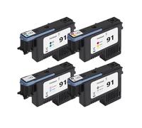 Compatible con Cabezal de impresión HP 91 for Designjet Z6100 Z6100ps C9460A C9461A C9462A C9463A(1Set - 4 Pieces)