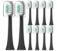 Compatible con cabezales de cepillo de dientes eléctrico AquaSonic Icon, para cepillo de dientes eléctrico AquaSonic Icon, con cubierta antipolvo, paquete de 10 (ónix, mediano)