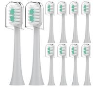 Compatible con cabezales de cepillo de dientes eléctrico AquaSonic Icon, para cepillo de dientes eléctrico AquaSonic Icon, con cubierta antipolvo, paquete de 10 (piedra, mediano)