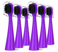 Compatible con cabezales de repuesto para cepillo de dientes eléctrico Burst Kids con tapas de cubierta antipolvo, ajuste perfecto con el cepillo de dientes Burst Kids Sonic Kids, paquete de 6, morado