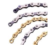 Compatible con cadena hueca de bicicleta KMC de 9/10/12 velocidades, Ti-N Gold, ligera antioxidante for bicicletas de carretera y MTB(Ti-N X12SL 12speed)