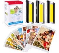 Compatible con Canon KP-108IN 3115b001(AA) Papel y Tintas Multipack | 108 Hojas de Papel Fotográfico + 3 Cartuchos de Tinta KP108IN Reemplazo para Canon Selphy CP1300 CP1500 CP1200 CP1000 CP900