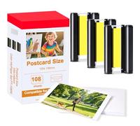 Compatible con Canon Selphy 3115B001(AA) cartucho de impresora y papel, 3 cartuchos y 108 papel fotográfico (100 x 148 mm), combinación de valor añadido, para Selphy CP1500 CP810 CP820 CP910 CP1000