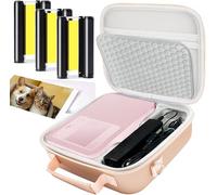 Compatible con Canon Selphy CP1500 CP1300 CP1200 tinta, papel y estuche rígido, KP-108IN KP108 3 cartuchos de tinta de color y 108 hojas de papel fotográfico 4x6 y estuche de oro rosa para Selphy