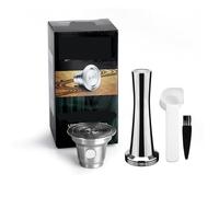 Compatible con cápsulas reutilizables Philips L'Or Barista | Cápsulas recargables de acero inoxidable; Se adapta a las máquinas L'Or Barista.(1big pod T)