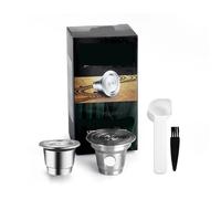 Compatible con cápsulas reutilizables Philips L'Or Barista | Cápsulas recargables de acero inoxidable; Se adapta a las máquinas L'Or Barista.(1big 1small)