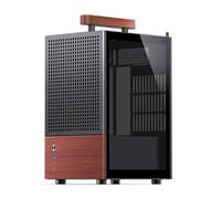 Compatible con Carcasa de computadora JONSBO - T6 Black ITX, Carcasa de aleación de Aluminio de 3 mm + Madera Maciza de Nogal Negro de 8 mm, chasis con Mango Mini PC(Black)