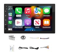 Compatible con Carplay de Apple y Android Auto con conexión inalámbrica y por Cable Auto Estéreo Doble DIN, Receptores de Radio Android 11 de 7 Pulgadas con FM/RDS,Bluetooth,Mirror Link, GPS/WiFi/USB