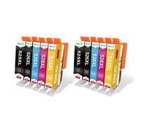 Compatible con Cartucho de Tinta 525 526 XL PGI 525XL CLI 526XL IP4850 IP4950 IX6550 MG5150 MG5250 MG5350 Impresora(10pcs)