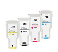 Compatible con Cartucho de Tinta Compatible HP 728 de 300ml for Impresora DesignJet T730 T830 y con Chip(4pcs)