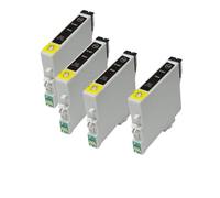 Compatible con Cartucho de Tinta de Repuesto T0441 T0442 T0443 T0444 Stylus C64 C66 C84 C84N C84WN C86 CX3600 CX3650 CX4600 CX6400 CX6600(4PCS Black)