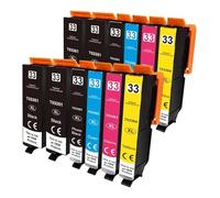 Compatible con Cartucho de Tinta EPSON 33XL 33 T3351 T3361 Expression Premium XP 530 540 630 640 635 645 830 900 Impresora(12pcs)
