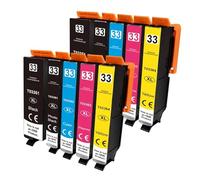 Compatible con Cartucho de Tinta EPSON 33XL 33 T3351 T3361 Expression Premium XP 530 540 630 640 635 645 830 900 Impresora(10pcs-2set)