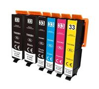 Compatible con Cartucho de Tinta EPSON 33XL 33 T3351 T3361 Expression Premium XP 530 540 630 640 635 645 830 900 Impresora(6pcs)