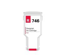 Compatible con Cartucho de Tinta HP DesignJet Z6 / Z9+ (746/747) con Tinta pigmentada y Chip Estable(1PC - HP746 Red)