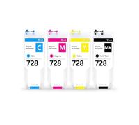 Compatible con Cartucho de Tinta Recargable HP 728 XL con Chip de Uso único F9J68A 3WX30A for Recarga de Tinta de Impresora DesignJet T730 T830MFP(1SET-4Colors)