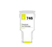 Compatible con Cartuchos de inyección de Tinta HP746 P2V82A P2V83A P2V80A P2V78A DesignJet Z6 y Z9 impresoras de Gran Formato(HP-746-Y-300ML)