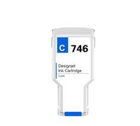 Compatible con Cartuchos de inyección de Tinta HP746 P2V82A P2V83A P2V80A P2V78A DesignJet Z6 y Z9 impresoras de Gran Formato(HP-746-C-300ML)