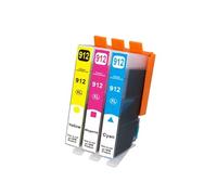 Compatible con Cartuchos de Tinta 912XL 912 XL HP912 for impresoras Offic-eJet Pro 8020, 8022, 8023, 8024, 8025, 8026, 8028 y 8035.(3pcs Color)