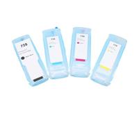 Compatible con Cartuchos de Tinta Recargables HP, 4 Colores 300ML 728 T730 con Chips for DesignJet T730 T830