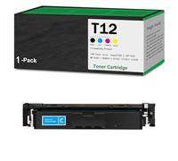Compatible con Cartuchos de tóner Canon T12. Funciona con impresoras Canon Color ImageCLASS X LBP1333C MF1333C I-SENSYS X C1333i C1333iF C1333P. Incluye Chip y Permite añadir Tinta,Cyan-1Pack