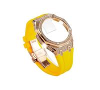 Compatible con Casio G-SHOCK GA-2100 GA2110 GA-B2100 GMA-S2100 caja de acero inoxidable + correa de goma for reloj(Rose gold Yellow,For GA-2100 2110 B2100)