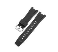Compatible con Casio G-Shock GST-W120L S130L S310 B100 GST-W100G pulsera de goma for hombre serie GST 26 * 14mm(Black-silver)