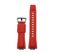 Compatible con Casio G-SHOCK MTG-B3000 Correas de reloj silicona Resina MTG B3000 Correa goma Conector adaptadores acero inoxidable modificado(Red Black)