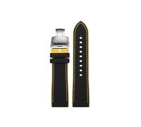 Compatible con Casio PROTREK PRG-601 PRG-600 PRG-650 PRW-6600Y PRW-60 PRW-30 GA2200 Correa de goma for reloj 23mm 24mm(B Black Yellow-Silver,24mm)