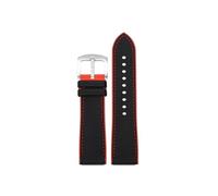 Compatible con Casio PROTREK PRG-601 PRG-600 PRG-650 PRW-6600Y PRW-60 PRW-30 GA2200 Correa de goma for reloj 23mm 24mm(A Black Red-Silver,24mm)