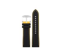 Compatible con Casio PROTREK PRG-601 PRG-600 PRG-650 PRW-6600Y PRW-60 PRW-30 GA2200 Correa de goma for reloj 23mm 24mm(A Black Yellow-Silver,24mm)