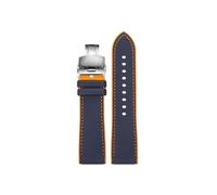 Compatible con Casio PROTREK PRG-601 PRG-600 PRG-650 PRW-6600Y PRW-60 PRW-30 GA2200 Correa de goma for reloj 23mm 24mm(B Blue Orange-Silver,23mm)