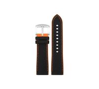 Compatible con Casio PROTREK PRG-601 PRG-600 PRG-650 PRW-6600Y PRW-60 PRW-30 GA2200 Correa de goma for reloj 23mm 24mm(A Black Orange-Silver,24mm)