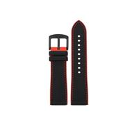 Compatible con Casio PROTREK PRG-601 PRG-600 PRG-650 PRW-6600Y PRW-60 PRW-30 GA2200 Correa de goma for reloj 23mm 24mm(A Black Red-Black,24mm)
