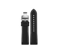 Compatible con Casio PROTREK PRG-601 PRG-600 PRG-650 PRW-6600Y PRW-60 PRW-30 GA2200 Correa de goma for reloj 23mm 24mm(B Black White-Silver,24mm)