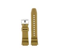 Compatible con Casio W218H AE-1200 AE1100 1300 SGW-300 SGW400 MRW-200 Correa de reloj de silicona de 18mm(Khaki Silver)