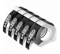 Compatible con cinta de etiquetas Dymo Omega, EazeID 3D, cintas de 9 mm x 3 m S0898130, repuesto para etiquetadoras en relieve Dymo Omega, plástico blanco sobre negro, 5 rollos