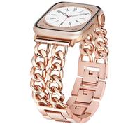 Compatible con correas de metal de diseño elegante para Apple Watch para mujeres y hombres de 38 mm, 40 mm, 41 mm, 42 mm (Series 11/10), correas de doble cadena para Apple Watch Series 11 10 SE 9 8 7